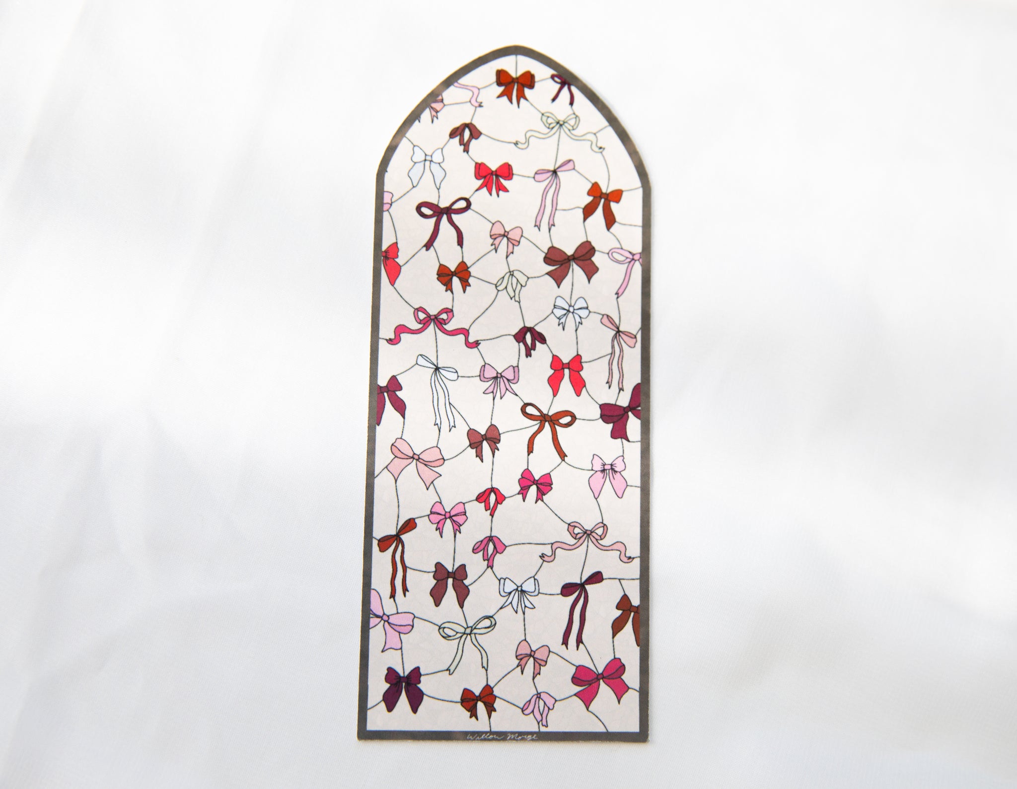 Coquette Valentine's Day Bow Stained Glass Bookmark