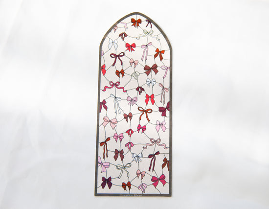 Coquette Valentine's Day Bow Stained Glass Bookmark
