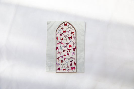 Coquette Bow Valentine's Day Stained Glass Magnet