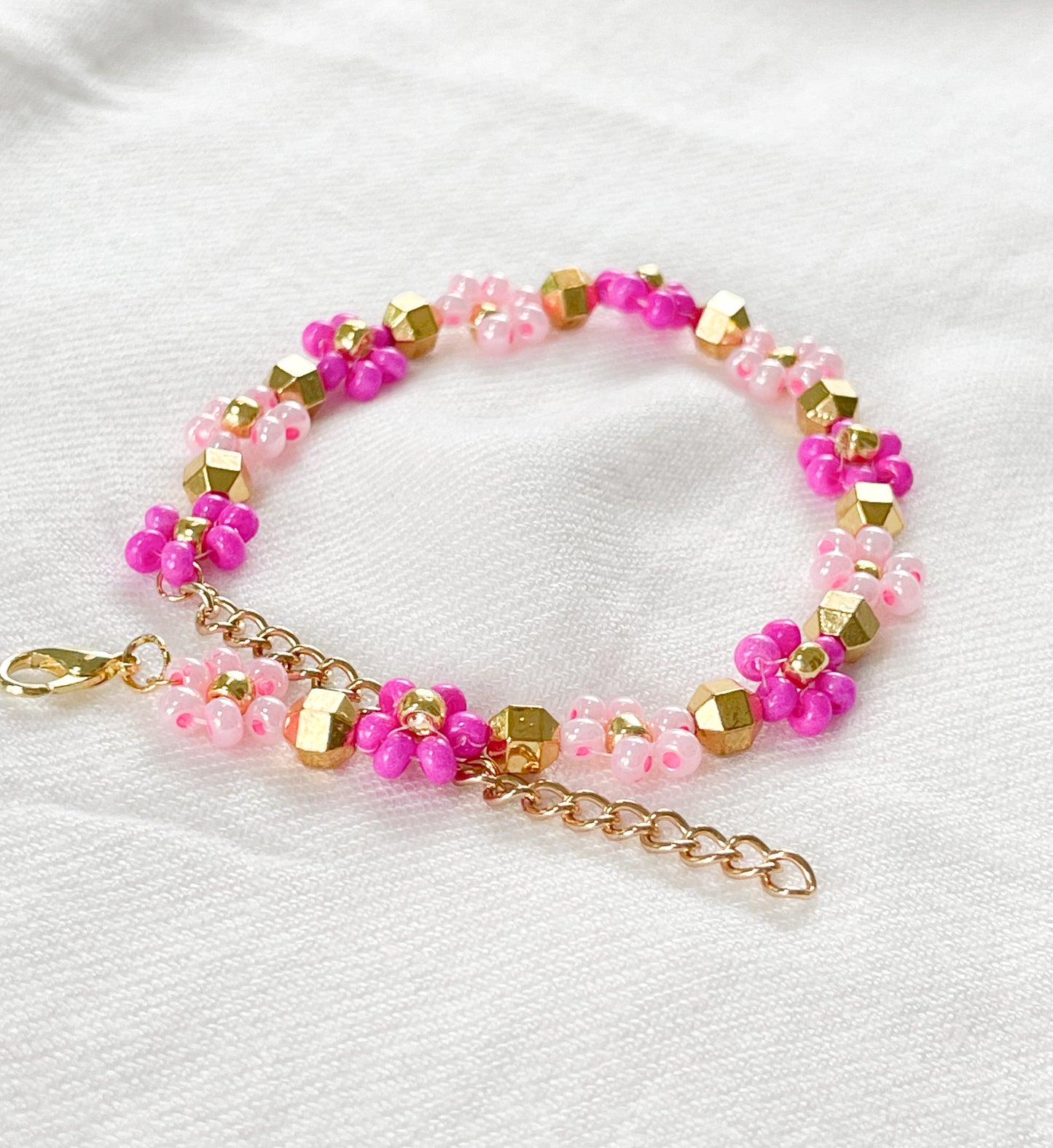 Rose Garden Flower Beaded Bracelet