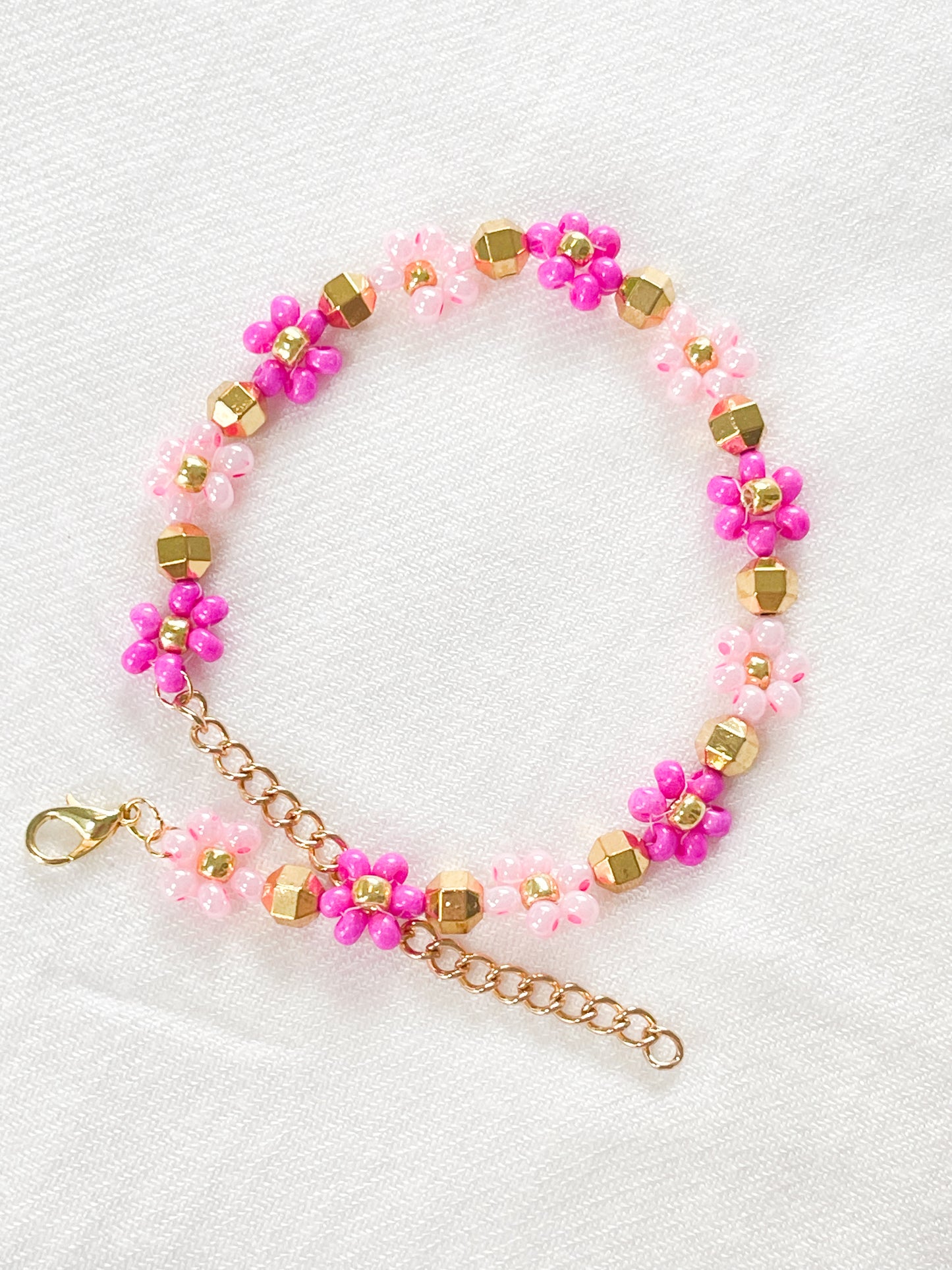 Rose Garden Flower Beaded Bracelet