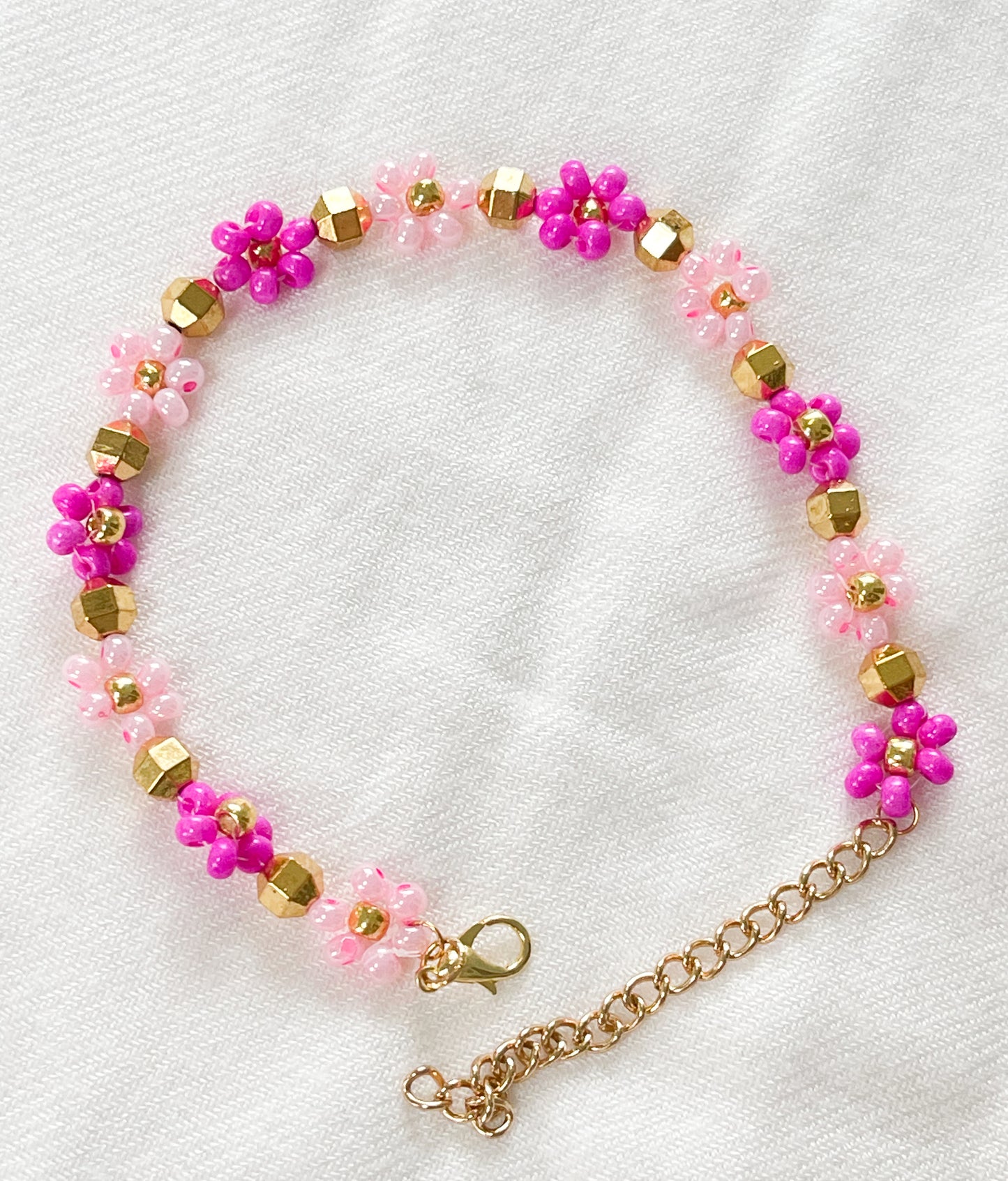Rose Garden Flower Beaded Bracelet