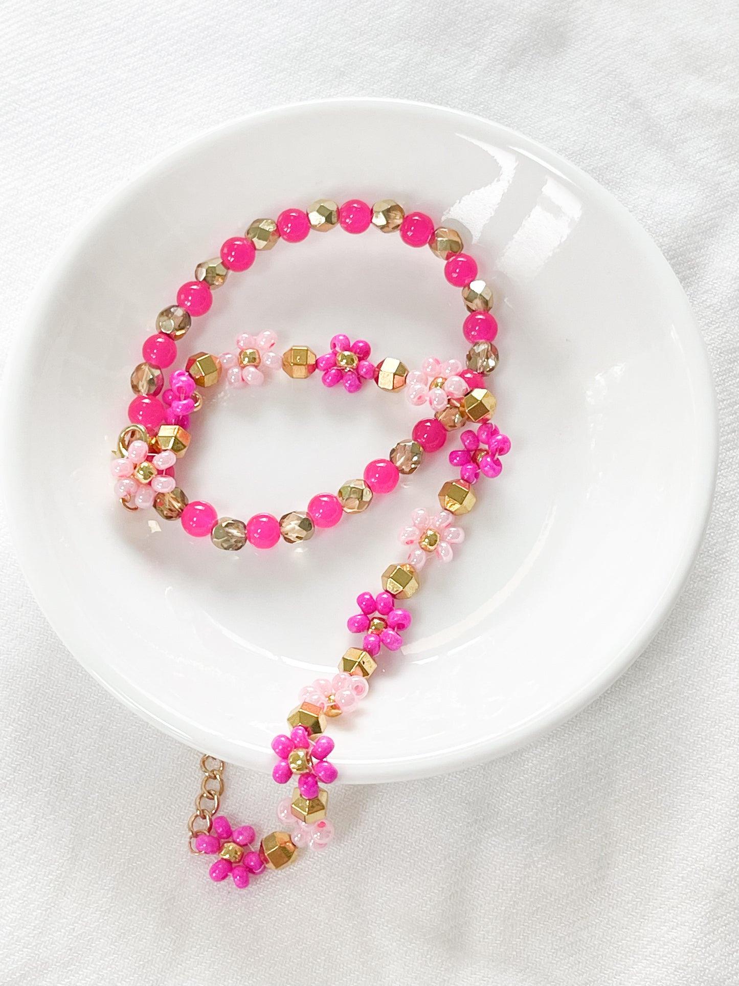 Rose Garden Flower Beaded bracelet Set