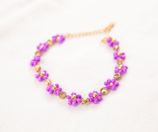 Sparks Fly Flower Beaded Bracelet