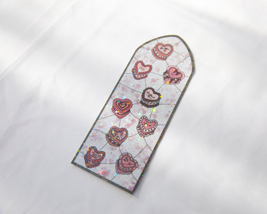 Heart Cake Valentine's Day Stained Glass Bookmark