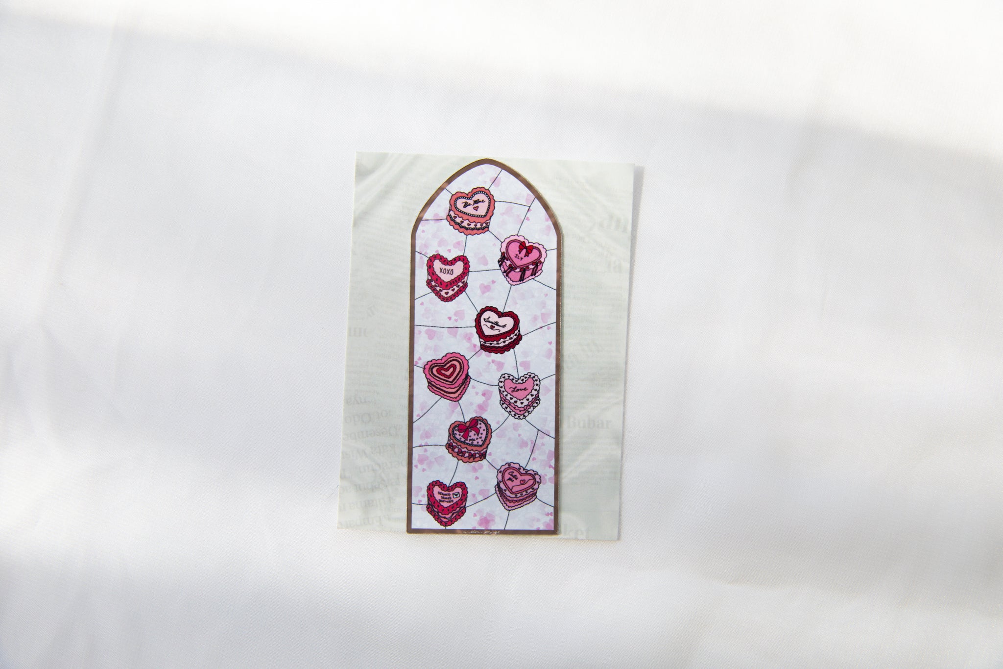 Heart Cake Valentine's Day Stained Glass Magnet