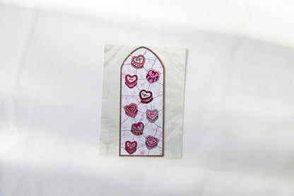 Heart Cake Valentine's Day Stained Glass Magnet