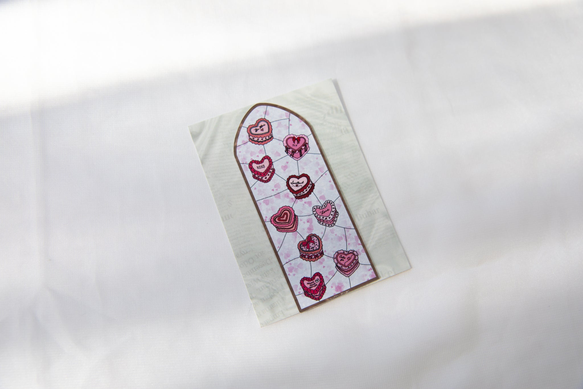 Heart Cake Valentine's Day Stained Glass Magnet