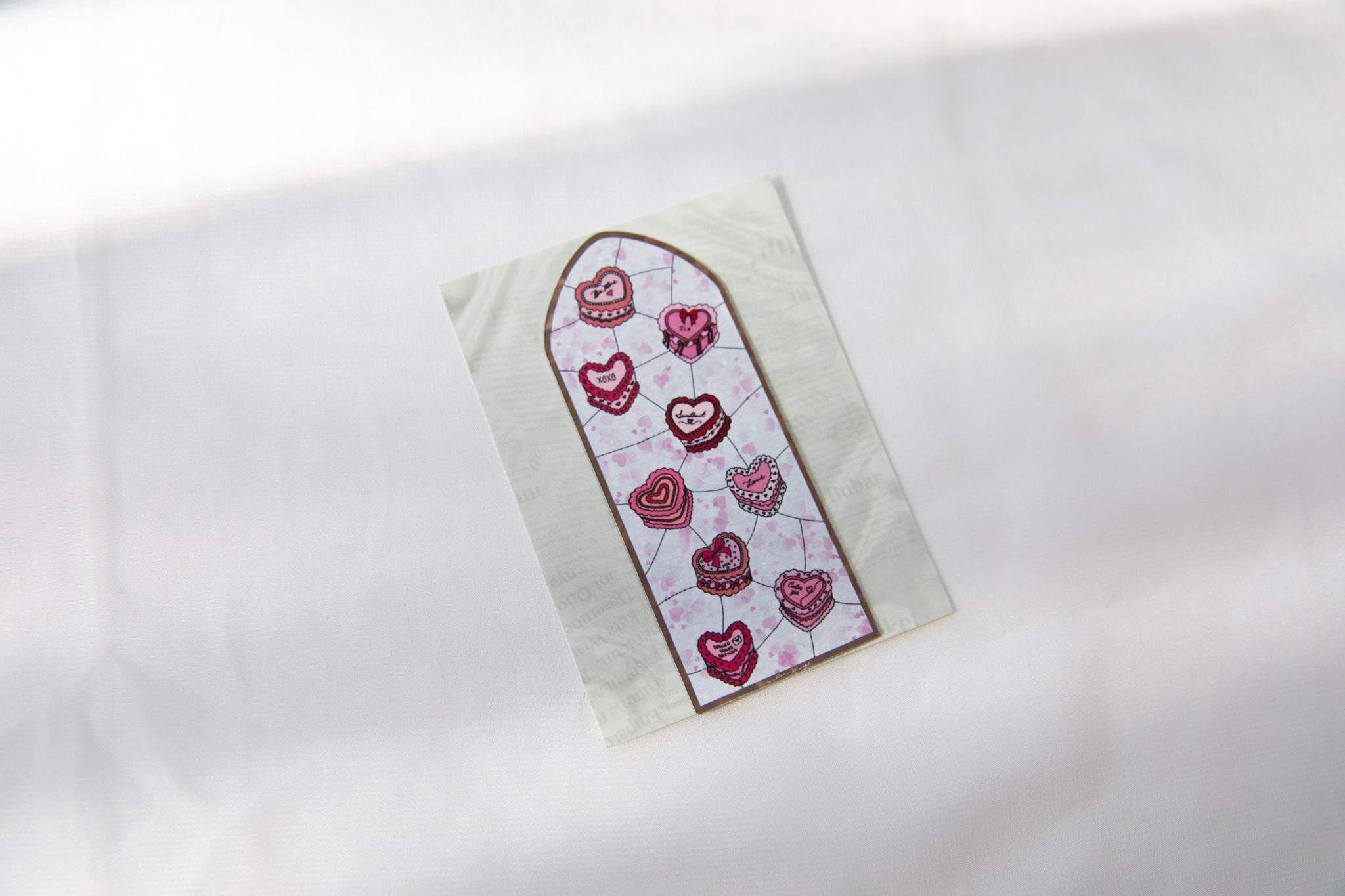 Heart Cake Valentine's Day Stained Glass Magnet