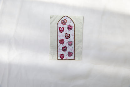 Heart Cake Valentine's Day Stained Glass Magnet
