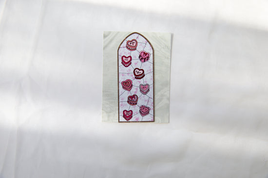 Heart Cake Valentine's Day Stained Glass Magnet