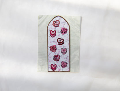 Heart Cake Valentine's Day Stained Glass Magnet
