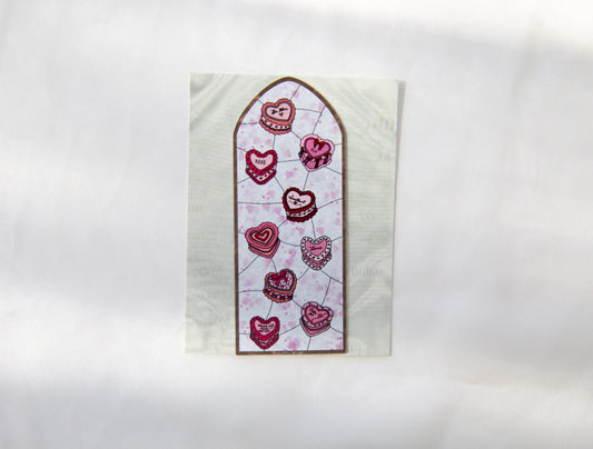 Heart Cake Valentine's Day Stained Glass Magnet