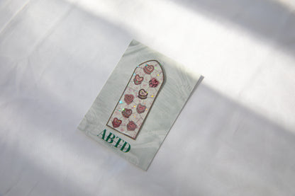 Heart Cake Valentine's Day Stained Glass Sticker