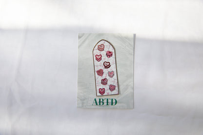 Heart Cake Valentine's Day Stained Glass Sticker
