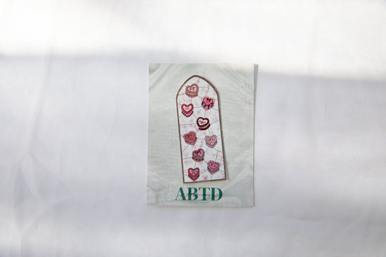 Heart Cake Valentine's Day Stained Glass Sticker