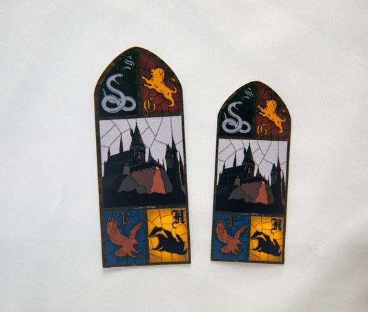 School of Witchcraft and Wizardry Stained Glass Sticker