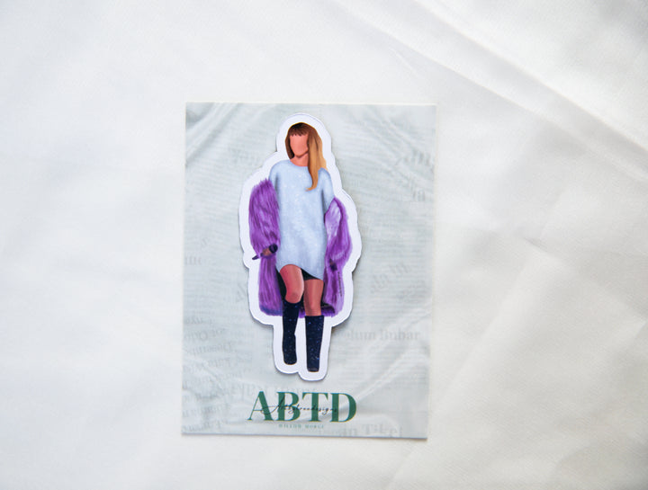 Icy Silver Lavender Haze Outfit Fridge Magnet