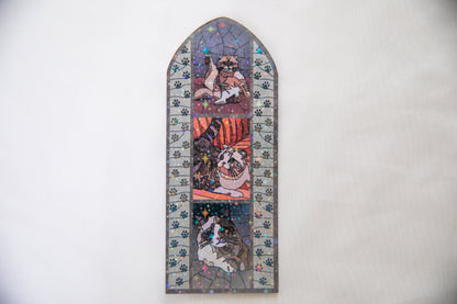 Kitty Committee Stained Glass Bookmark