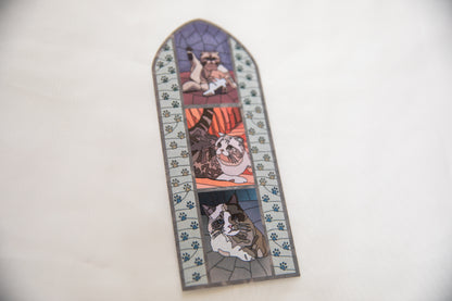 Kitty Committee Stained Glass Bookmark