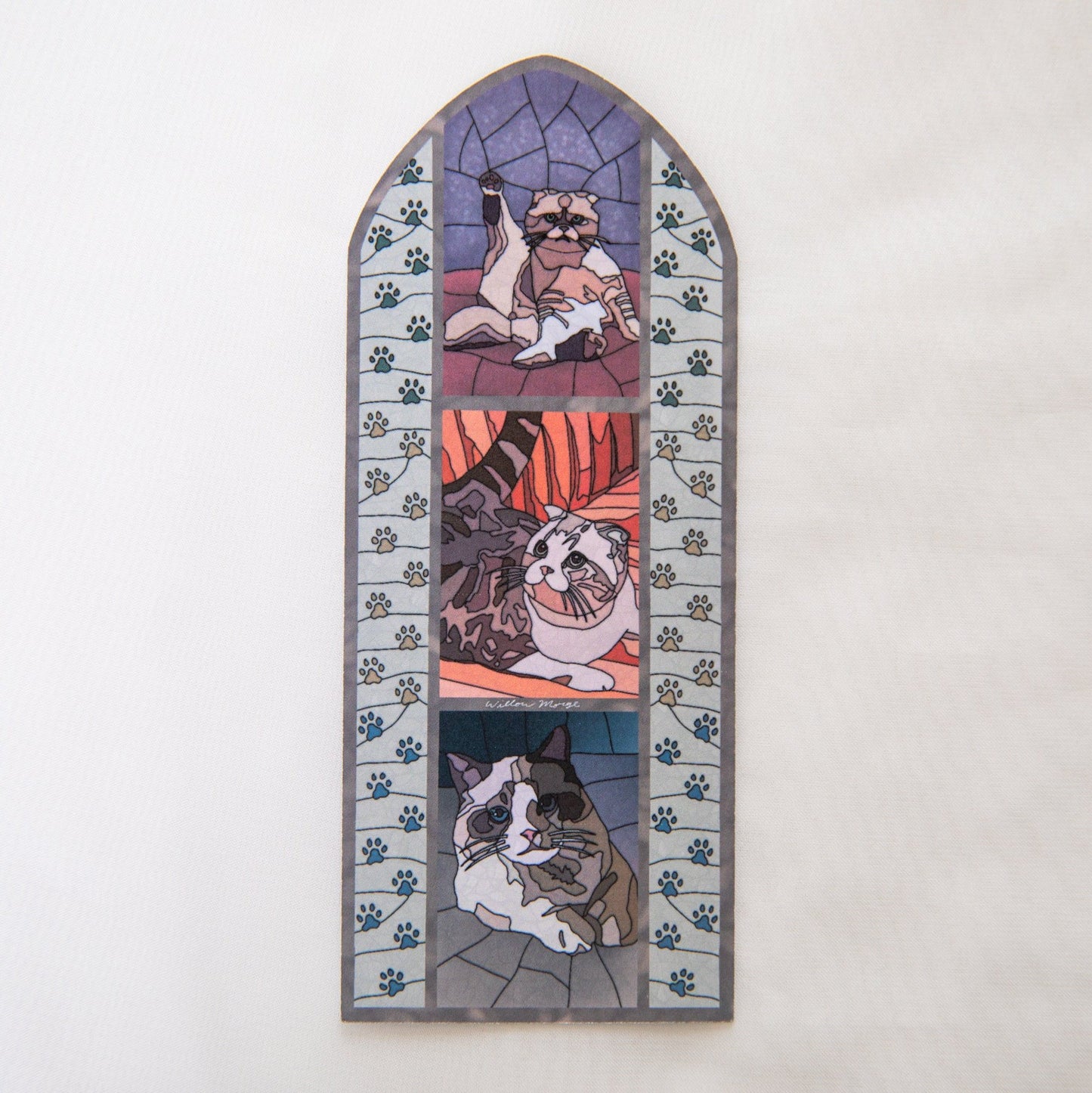 Kitty Committee Stained Glass Bookmark