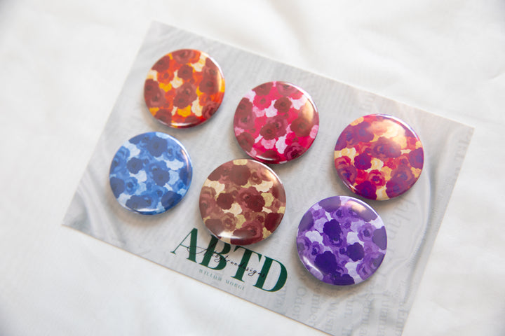 Roses Button Magnet Set