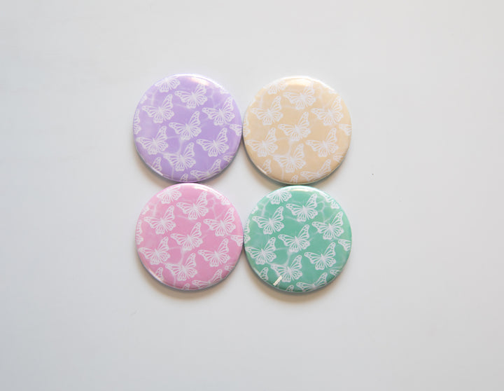 Pastel Butterfly Button Magnet Set