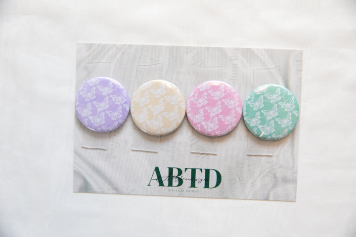 Pastel Butterfly Button Magnet Set
