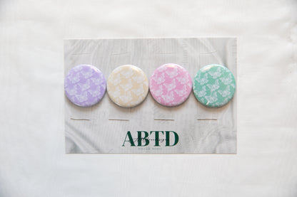 Pastel Butterfly Button Magnet Set