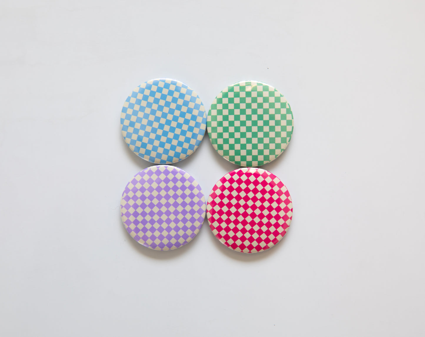Pastel Checkerboard Button Magnet Set