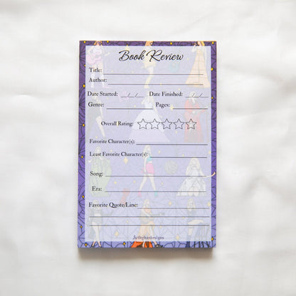 Purple Eras Stained Glass Book Review Pad 4"x6"