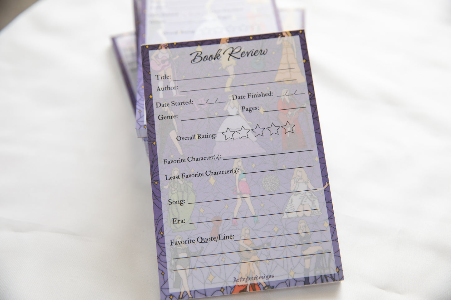 Purple Eras Stained Glass Book Review Pad 4"x6"