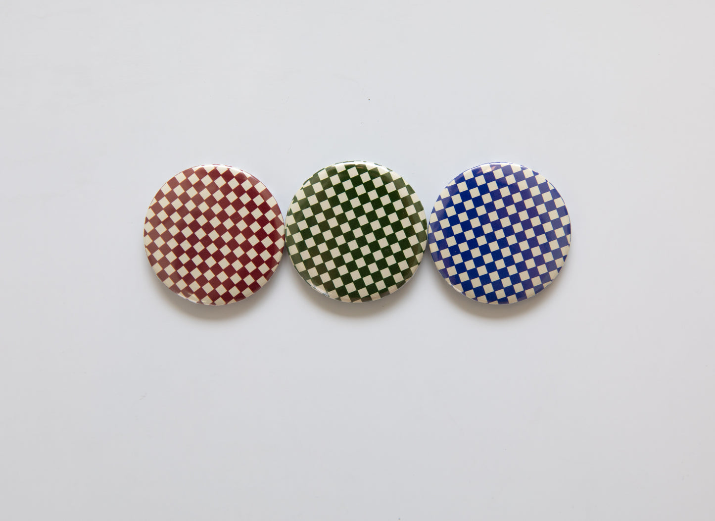 Retro Checkerboard Button Magnet Set
