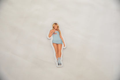 Sabrina Heart Cutout Bodysuit Light Blue Sticker