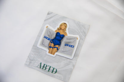 Short N Sweet Towel Bodysuit Dark Blue Sticker