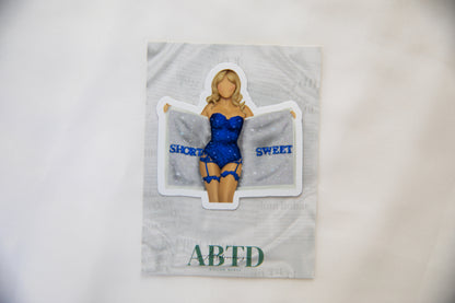 Short N Sweet Towel Bodysuit Dark Blue Sticker