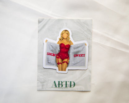 Short N Sweet Towel Bodysuit Red Fridge Magnet