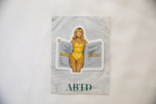 Short N Sweet Towel Bodysuit Yellow Sticker