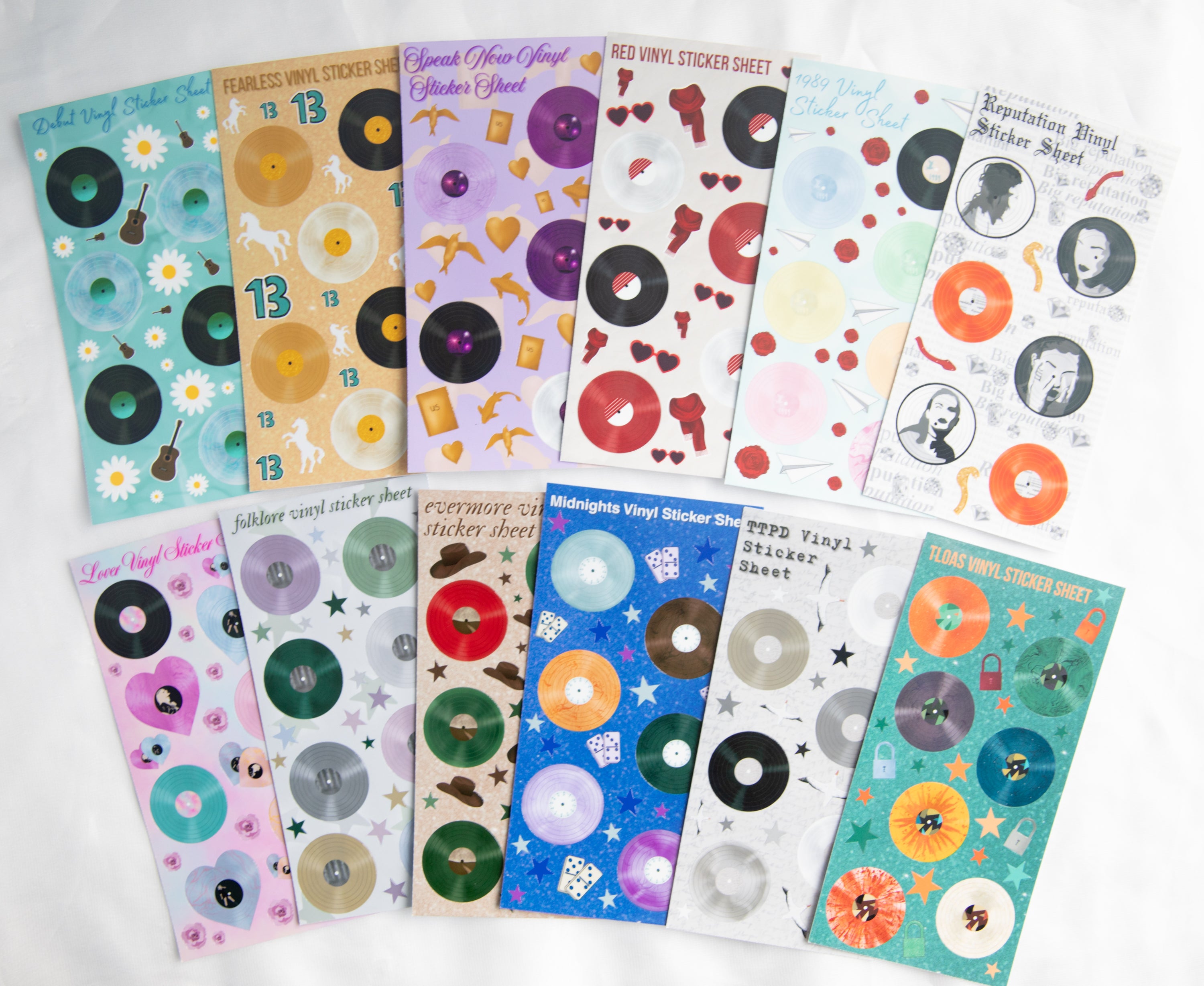 Eras Vinyl Variant Record Sticker Sheets – ArtbyTreeDesigns