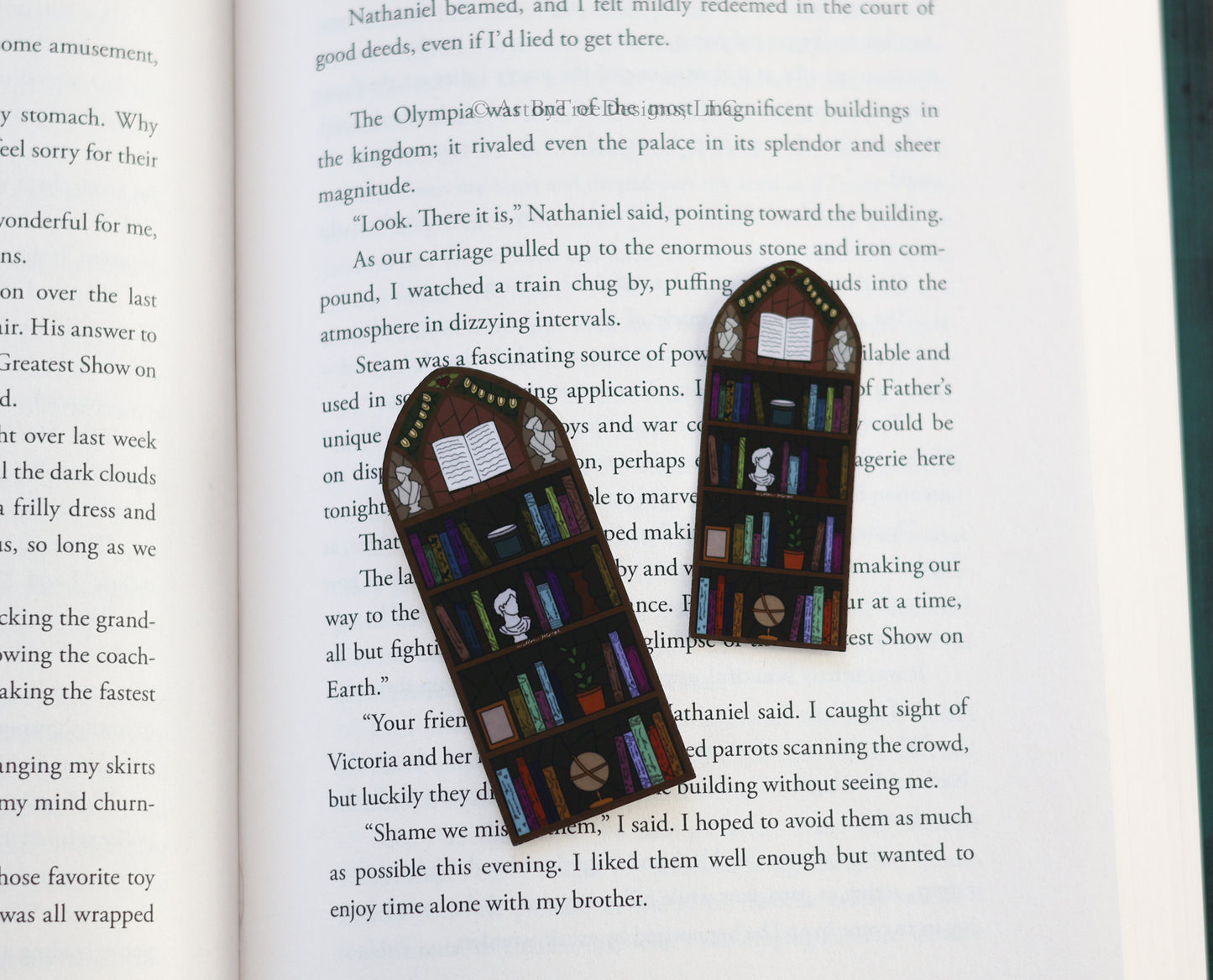 Bookshelf (with book details) Stained Glass Sticker