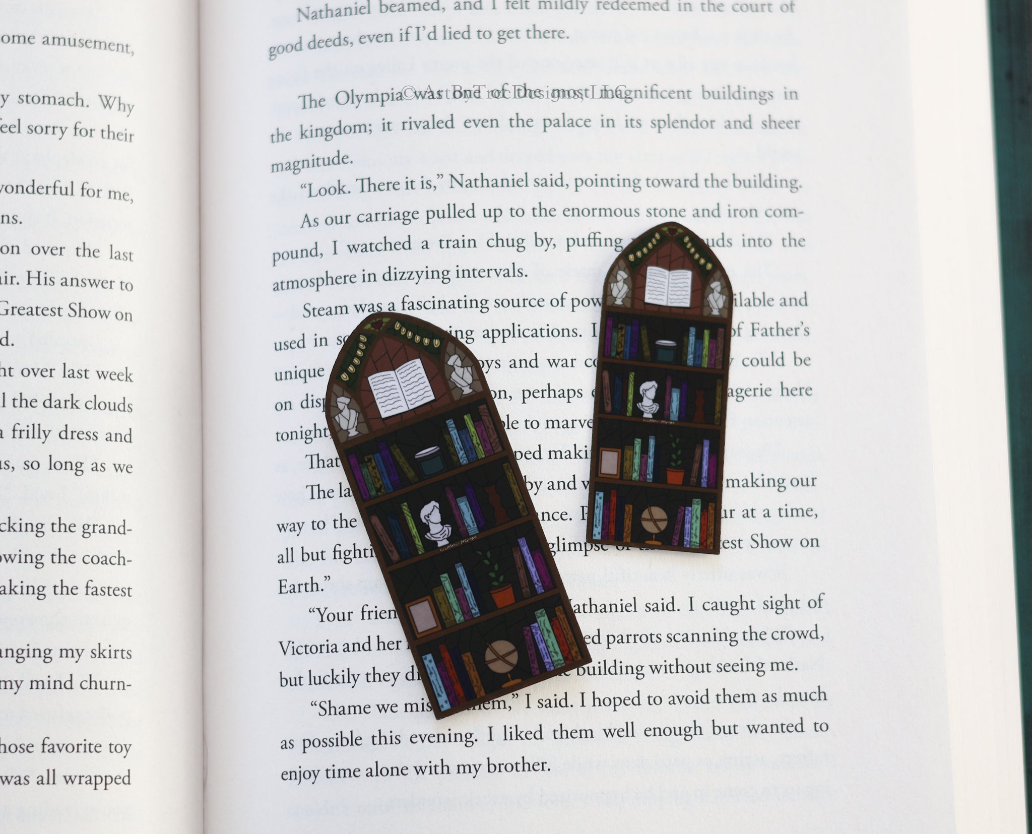 Bookshelf (with book details) Stained Glass Sticker