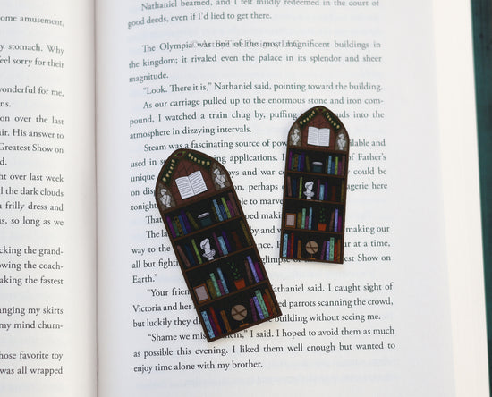 Bookshelf (with book details) Stained Glass Sticker