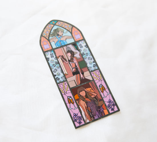 Showgirl Lilacs & Opalite Stained Glass Bookmark