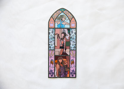 Showgirl Lilacs & Opalite Stained Glass Bookmark