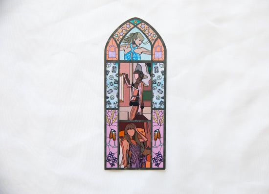 Showgirl Lilacs & Opalite Stained Glass Bookmark