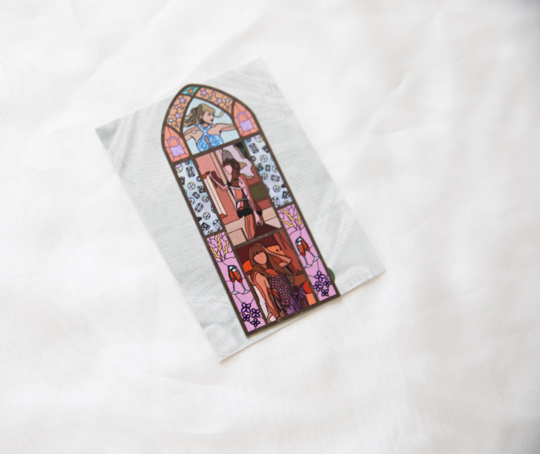 Showgirl Lilacs & Opalite Stained Glass Fridge Magnet