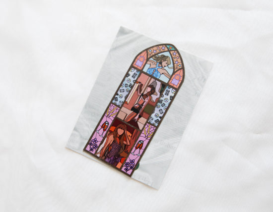 Showgirl Lilacs & Opalite Stained Glass Fridge Magnet