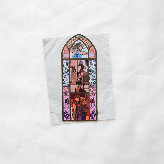 Showgirl Lilacs & Opalite Stained Glass Fridge Magnet