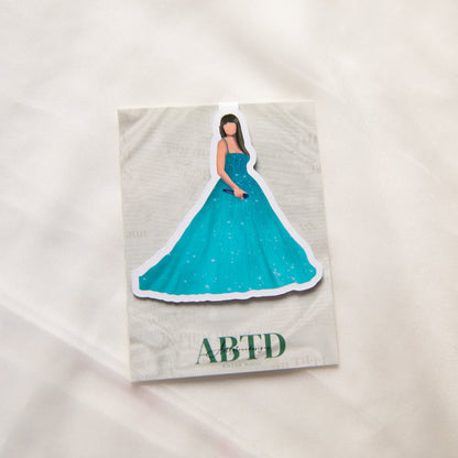 Teal Speak Now Ballgown Magnetic Bookmark