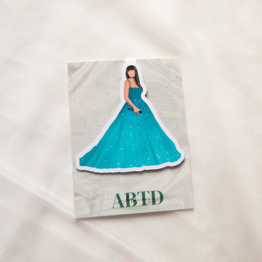 Teal Speak Now Ballgown Magnetic Bookmark